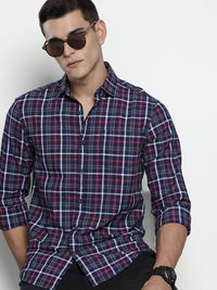 The Indian Garage Co Slim Fit Checked Pure Cotton Casual Shirt