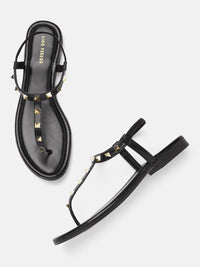 Lino Perros Women Studded T-Strap Flats