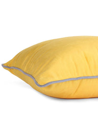 STITCHNEST 5 Pcs Grey & Yellow Velvet Square Cushion Covers