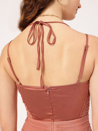 DressBerry Sophisticated & Stylish Halter Shoulder-Straps Open Back Bodycon Mini Dress