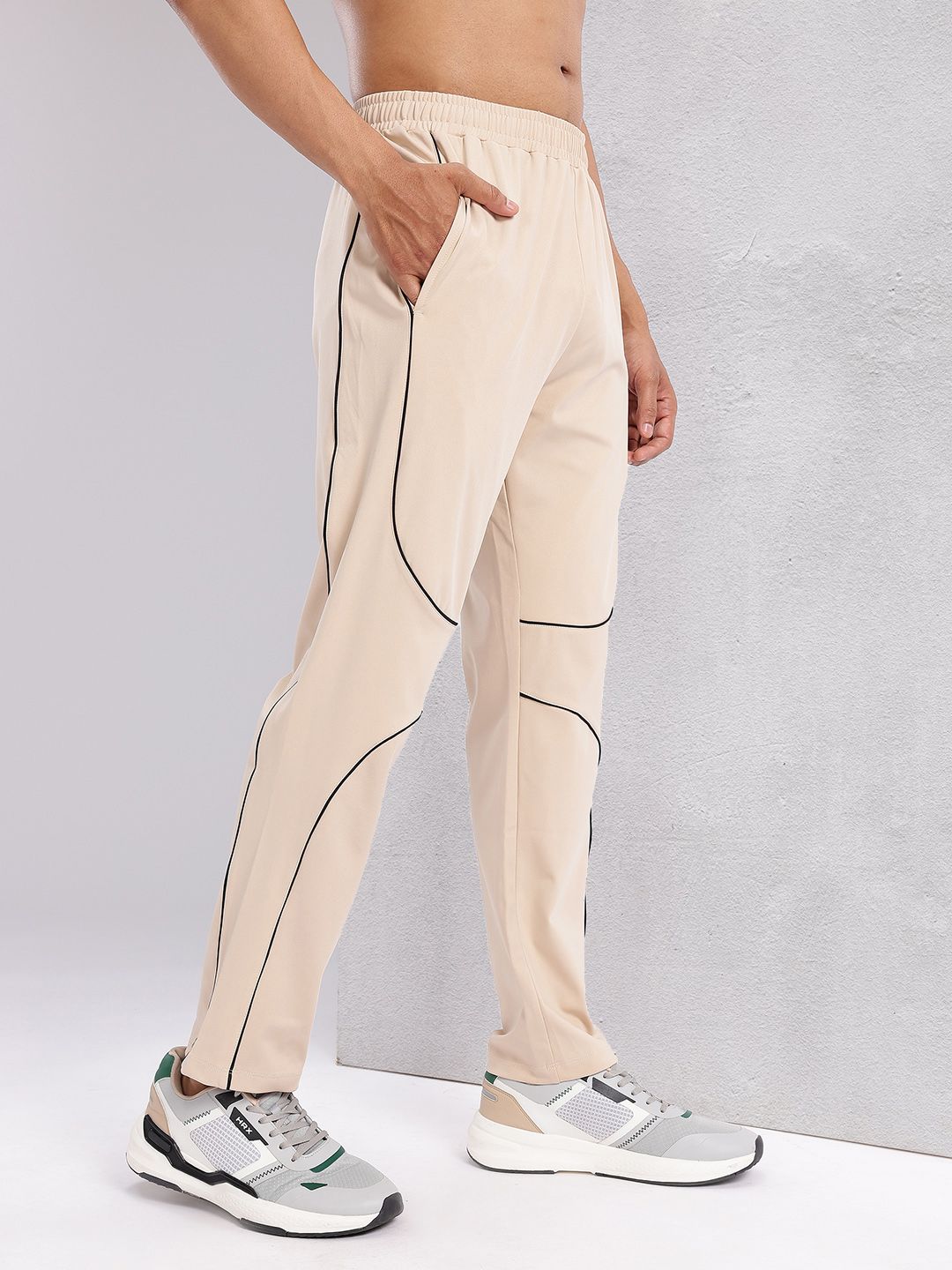 HRX by Hrithik Roshan Men Contrast Piping Rapid-Dry Training Track Pants