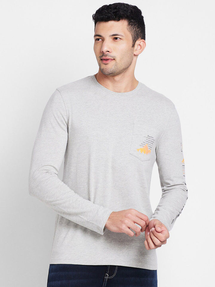 Being Human Typography Printed Round Neck Long Sleeves Pockets Regular T-shirt