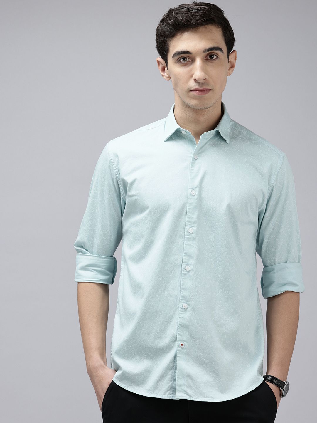 Park Avenue Slim Fit Floral Printed Pure Cotton Casual Shirt