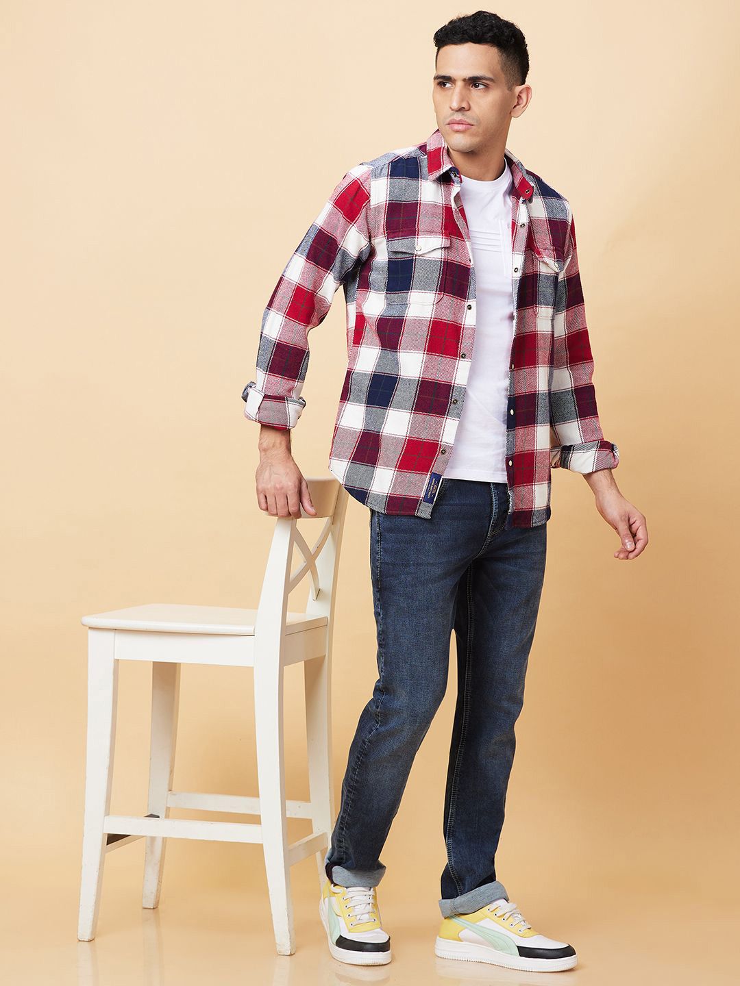 Being Human Men Slim Fit Tartan Checks Opaque Checked Casual Shirt