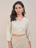 Global Desi Floral Print Wrap Crop Top