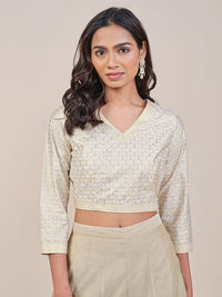 Global Desi Floral Print Wrap Crop Top