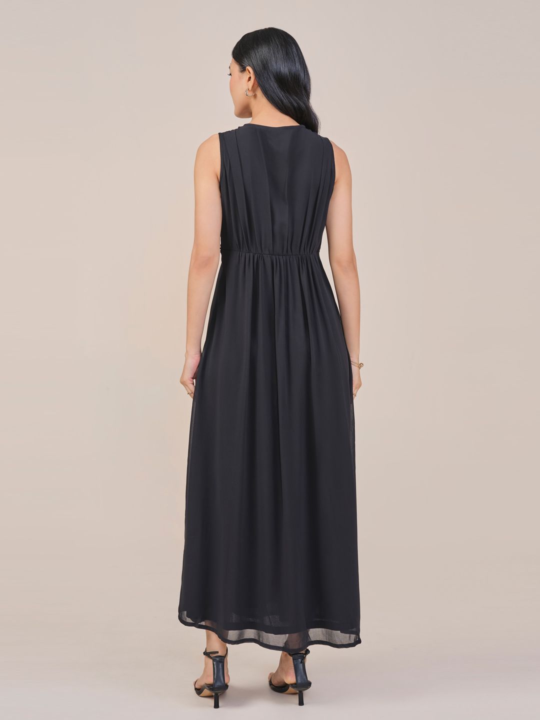 AND Women Sleeveless Fit & Flare Maxi Dress