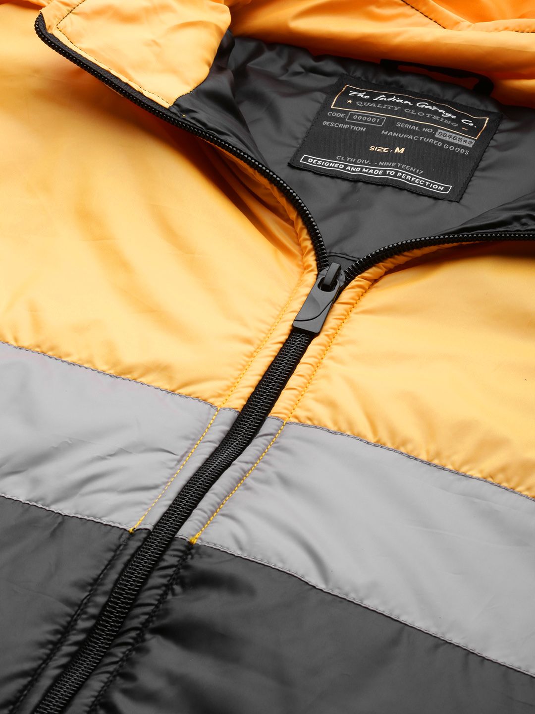 The Indian Garage Co Men Slim Fit Biker Jacket with Detachable Hood