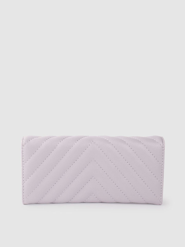 Lino Perros Women Geometric Textured Envelope Wallet with Quilted Detail
