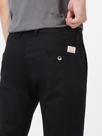 Urbano Fashion Men Black Slim Fit Solid Regular Trousers