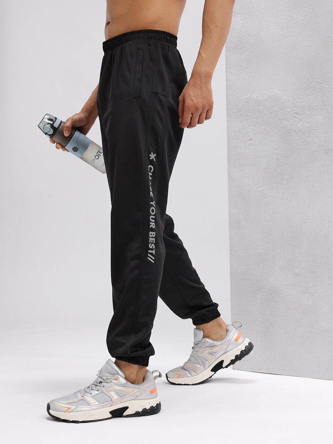HRX by Hrithik Roshan Men Typography Printed Mid-Rise Rapid-Dry Running Joggers