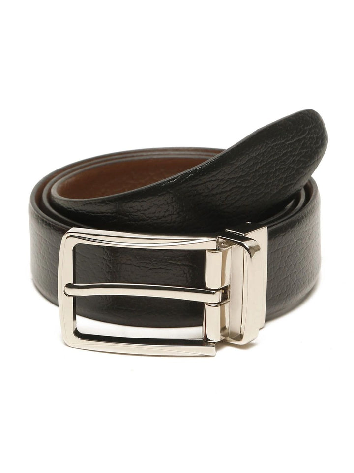 Teakwood Leathers Men Textured Leather Reversible Formal Belt