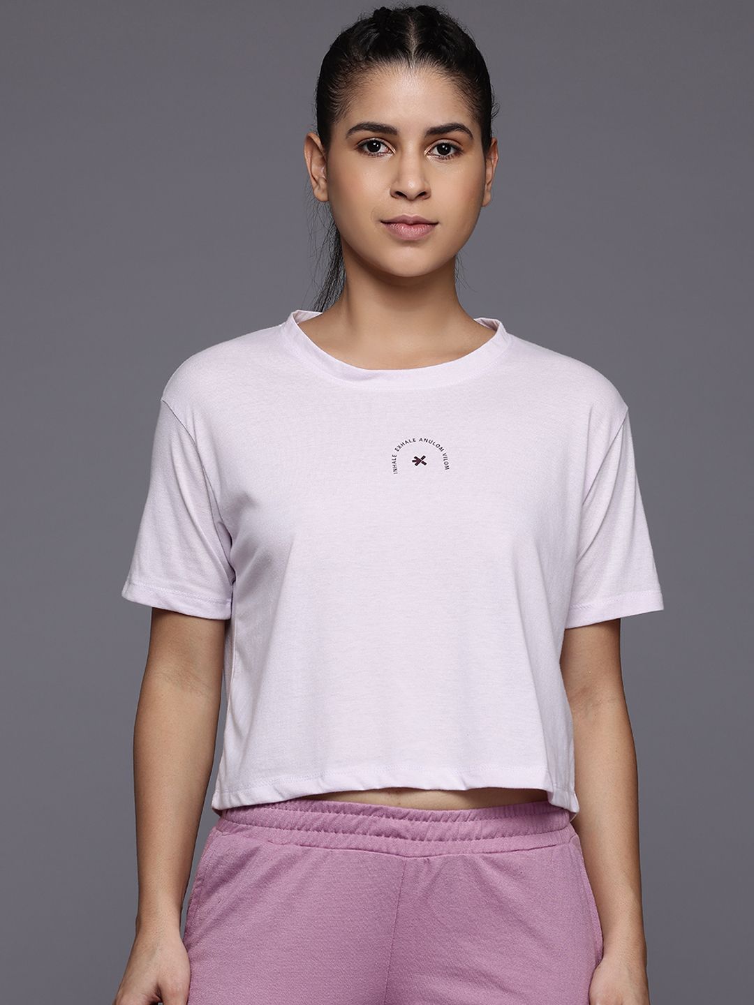 HRX by Hrithik Roshan Women Printed Pure Cotton Yoga T-shirt
