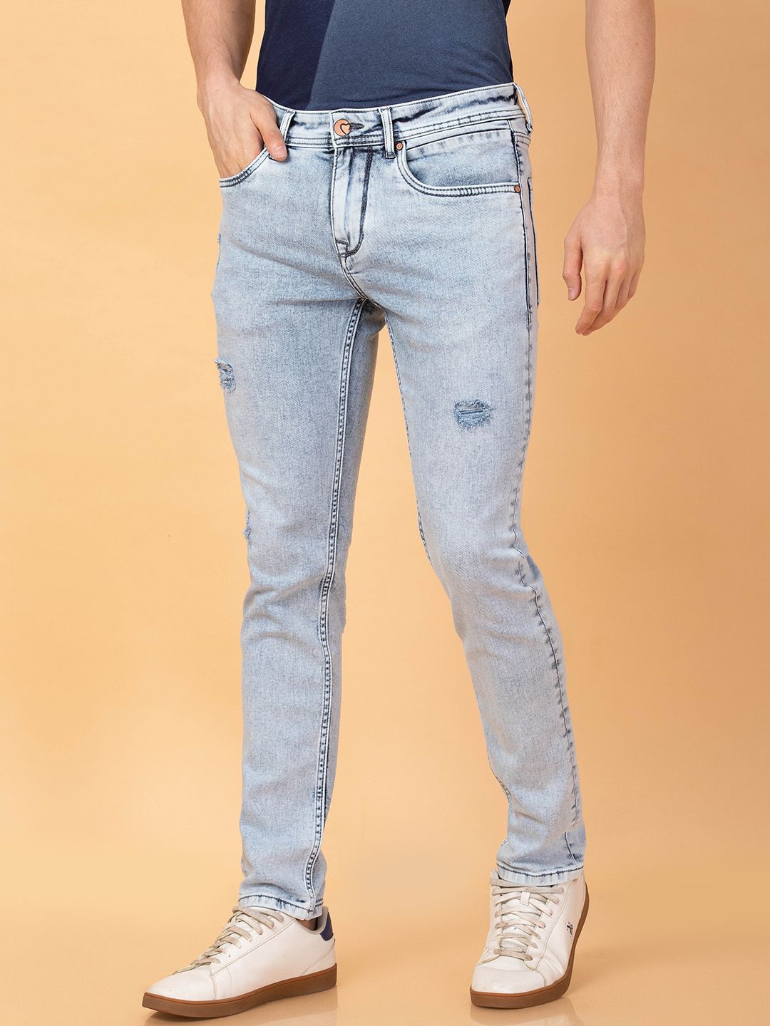 Being Human Men Skinny Fit Mildly Distressed Heavy Fade Jeans