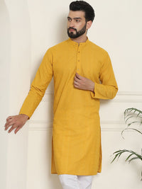 SOJANYA Geometric Embroidered Thread Work Mandarin Collar Pure Cotton Straight Kurta