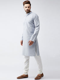SOJANYA Lelaki Grey Solid Kurta Lurus