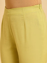 W Floral Printed Band Collar Kurta with Trousers