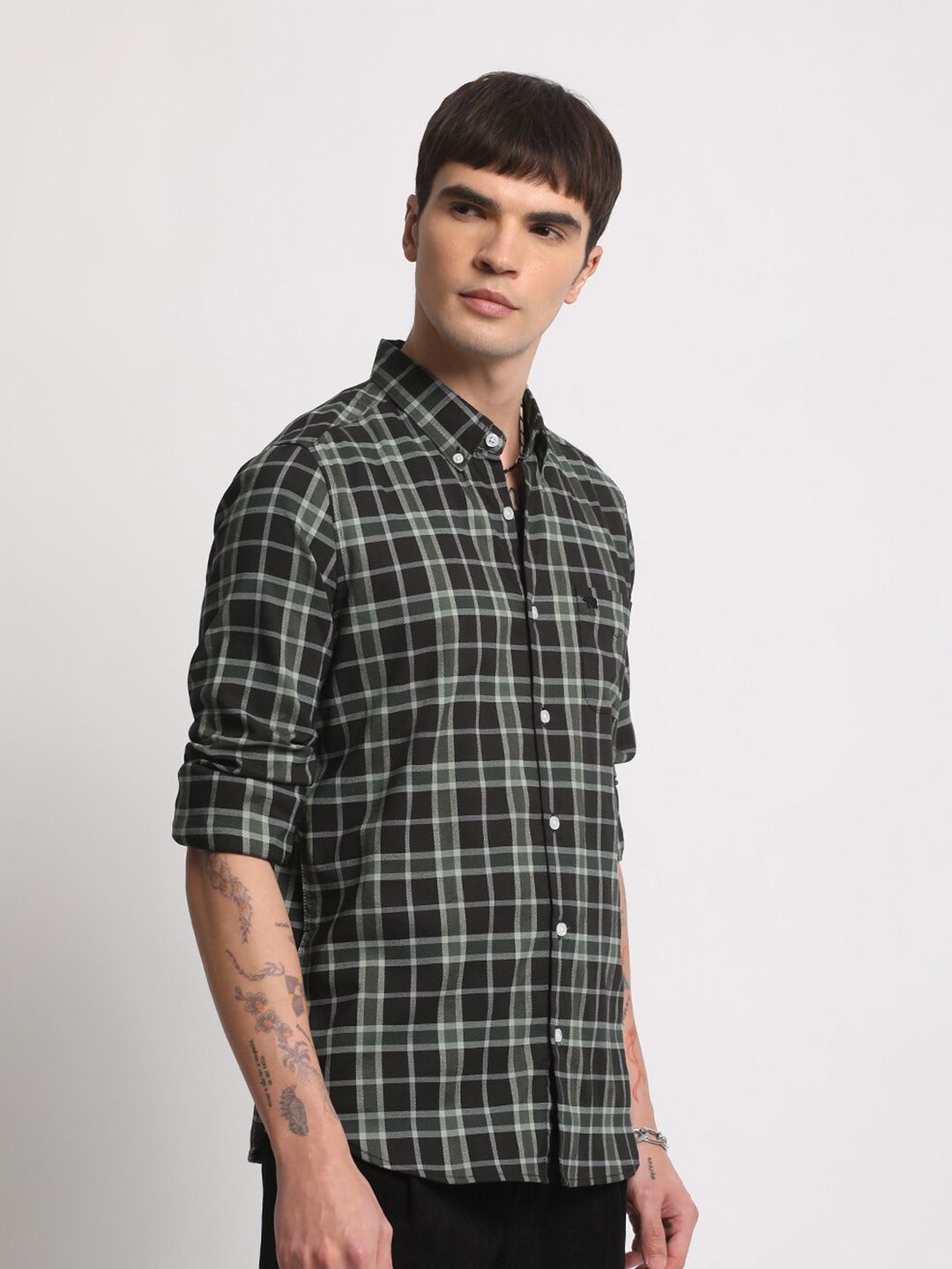 THE BEAR HOUSE Checked Slim Fit Casual Shirt