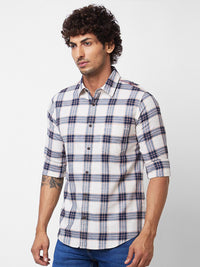SPYKAR Tartan Checked Spread Collar Cotton Casual Shirt
