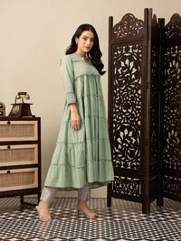 House of Pataudi Mirror Work Tiering Jashn Kurta