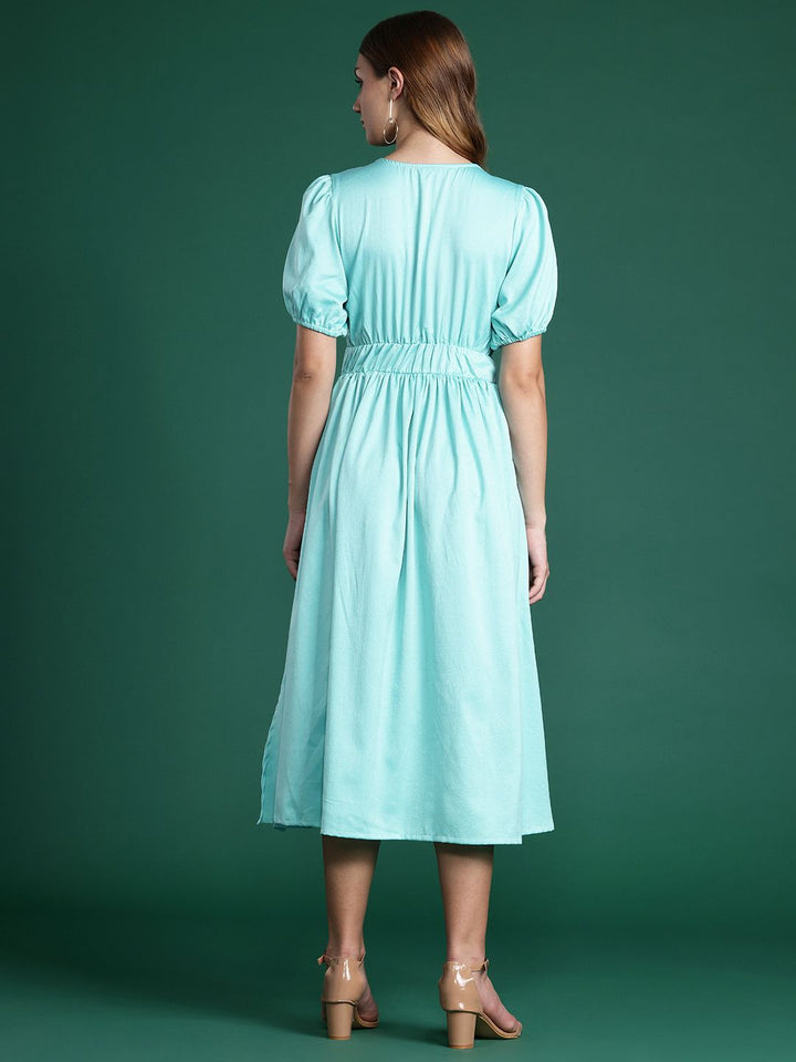 DressBerry Cinched Waist A-Line Midi Dress