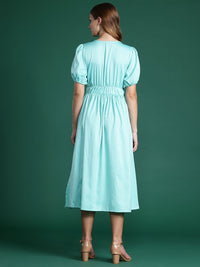 DressBerry Cinched Waist A-Line Midi Dress