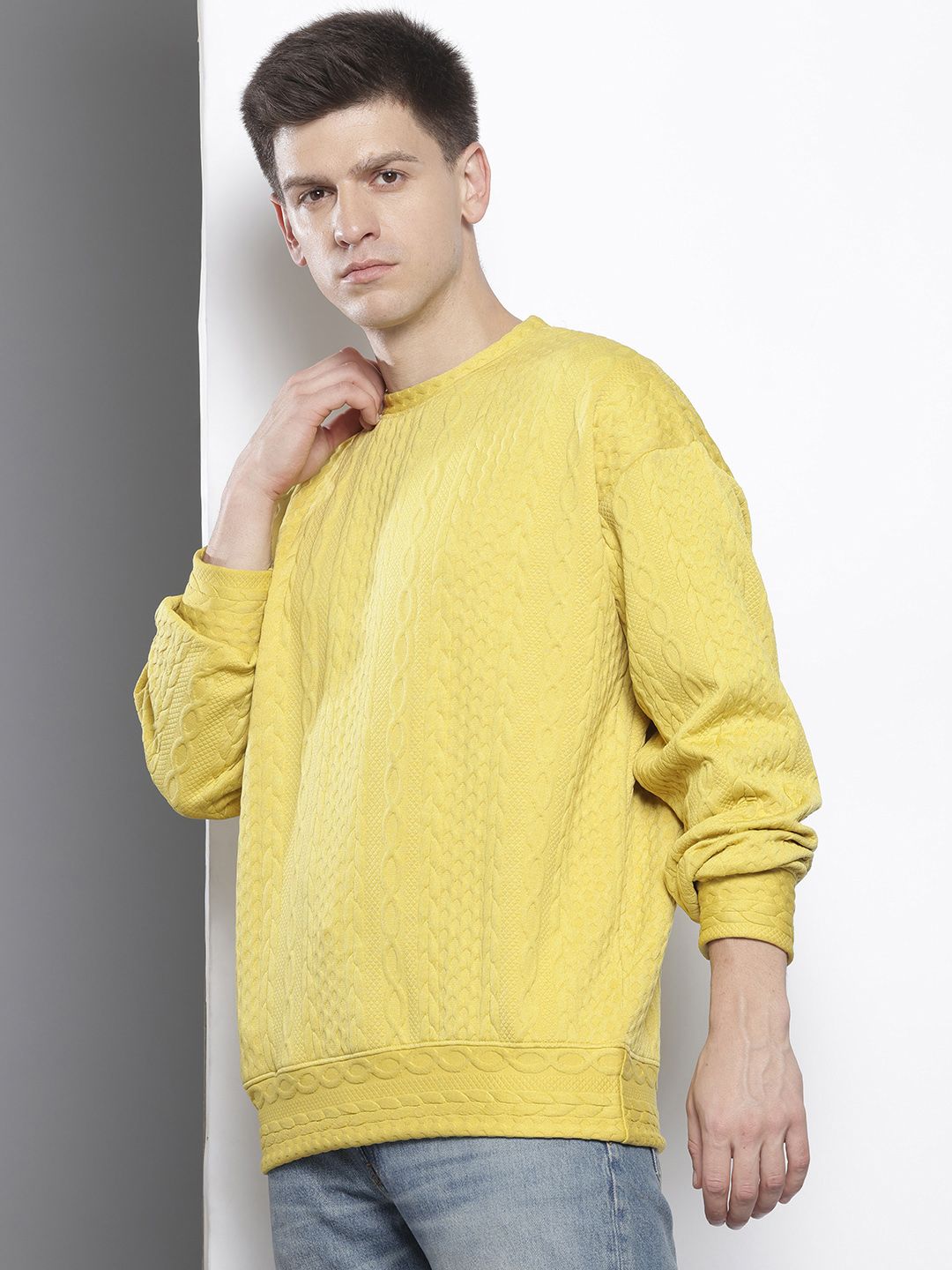 The Indian Garage Co Oversized Self Design Sweatshirt