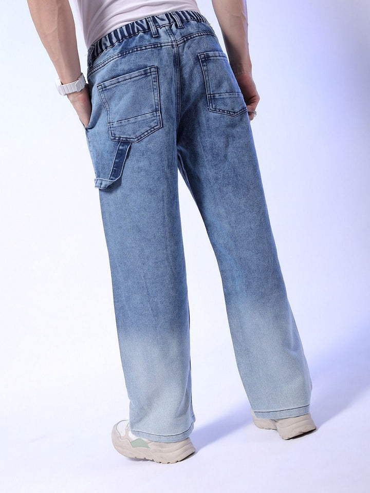 The Indian Garage Co Men Baggy Fit Relaxed Fit Mid Rise Cotton Jeans