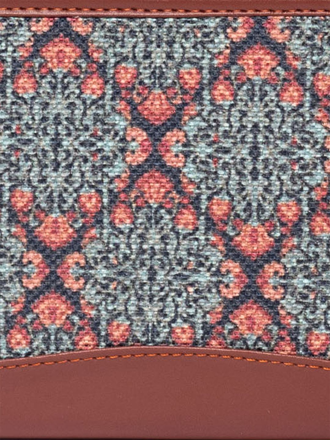 ZOUK Women Teal & Green Geometric Printed Zip Around Wallet
