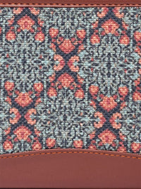 ZOUK Women Teal & Green Geometric Printed Zip Around Wallet