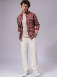 The Indian Garage Co Men Relaxed Fit Textured Checked Resortwear Shirt