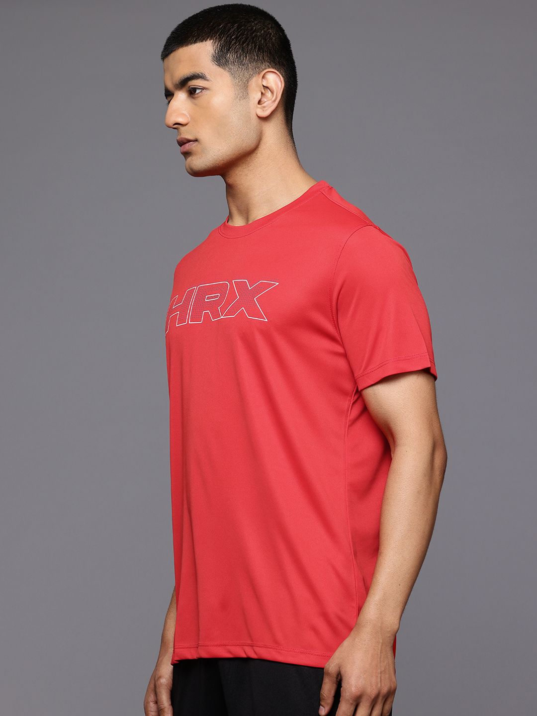 HRX by Hrithik Roshan Brand Logo Printed Rapid-Dry Training T-shirt