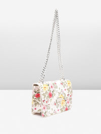 Lino Perros Floral Printed Structured Sling Bag