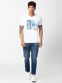 SPYKAR Men Typography Printed Slim Fit Cotton T-shirt