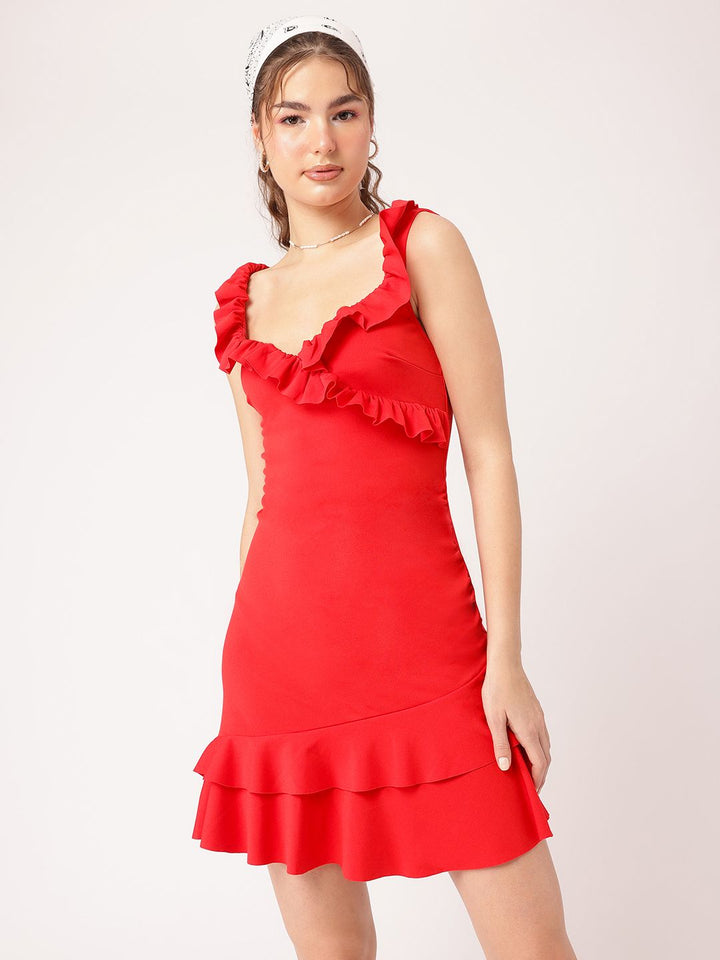 DressBerry Cocktail Glam Ruffled Dress