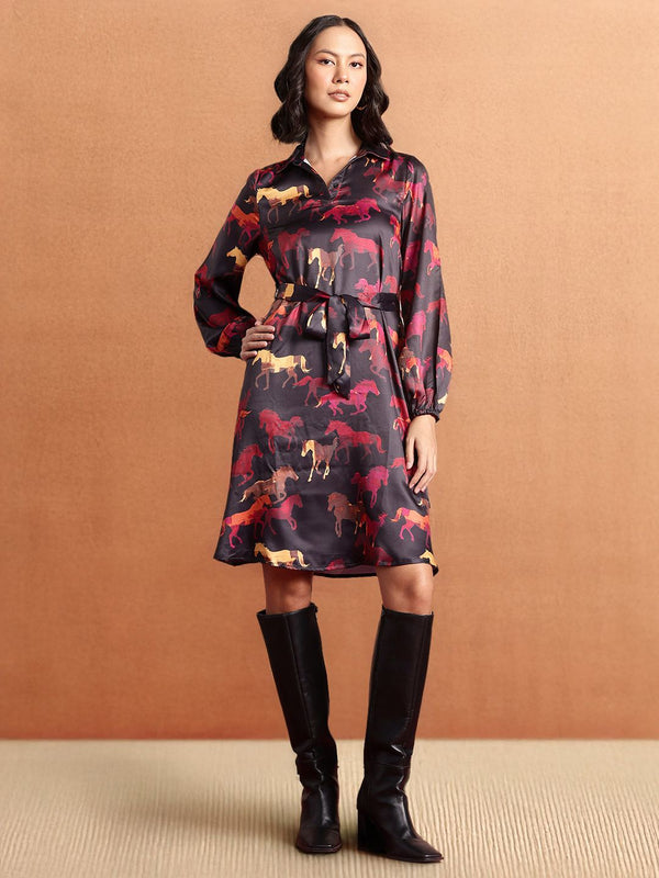 all about you Animal Print Midi Sheath Dress