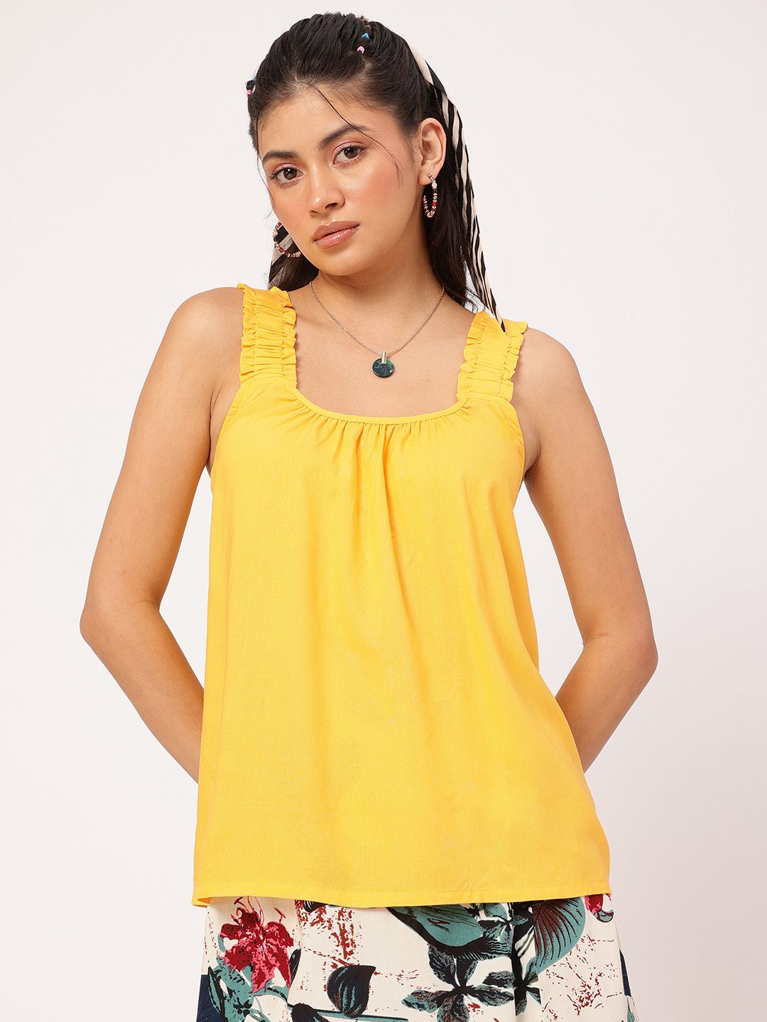 DressBerry Eclectic Ensemble Pleated A-Line Top