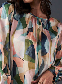 AND Abstract Printed Boat Neck Top