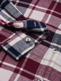 THE BEAR HOUSE Ardor Edition Men White Slim Fit Tartan Checked Pure Cotton Casual Shirt