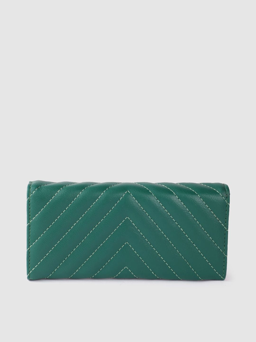 Lino Perros Women Geometric Textured Envelope Wallet with Quilted Detail