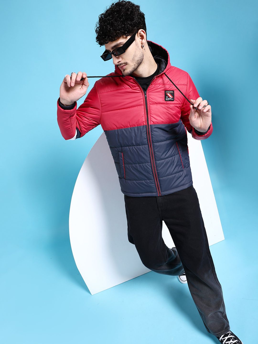 The Indian Garage Co Men Colourblock Regular Fit Puffer Jacket