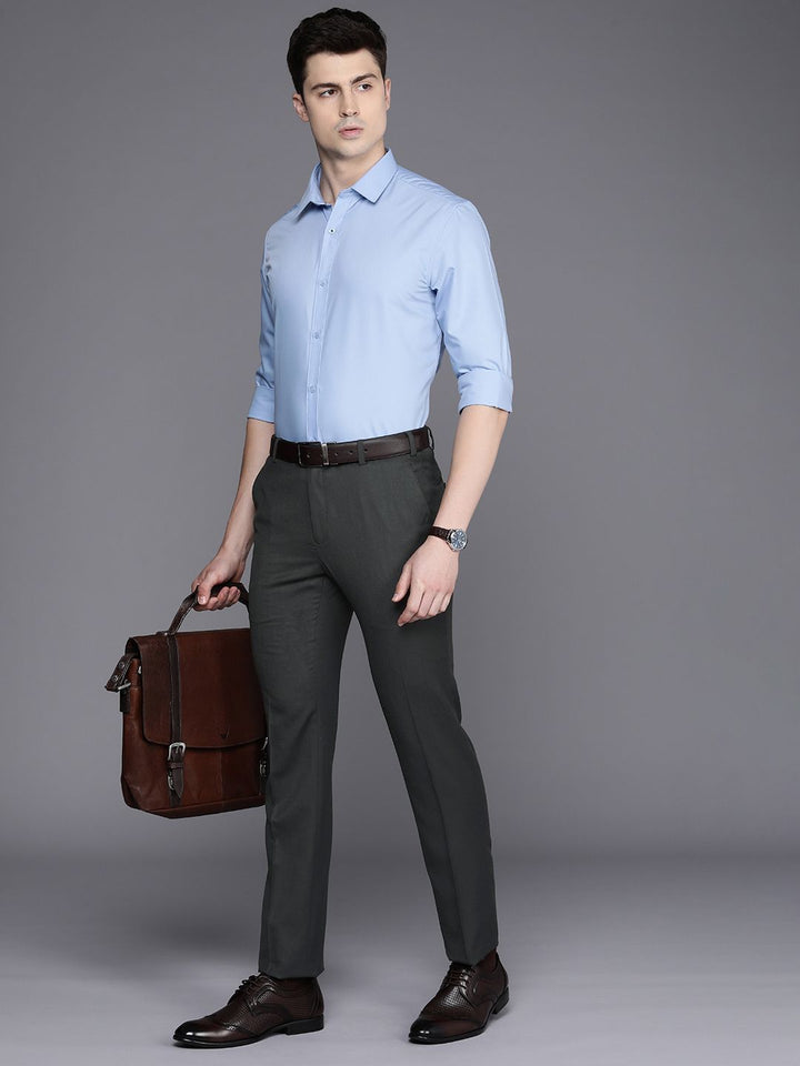 Raymond Men Textured Slim Fit Formal Trousers