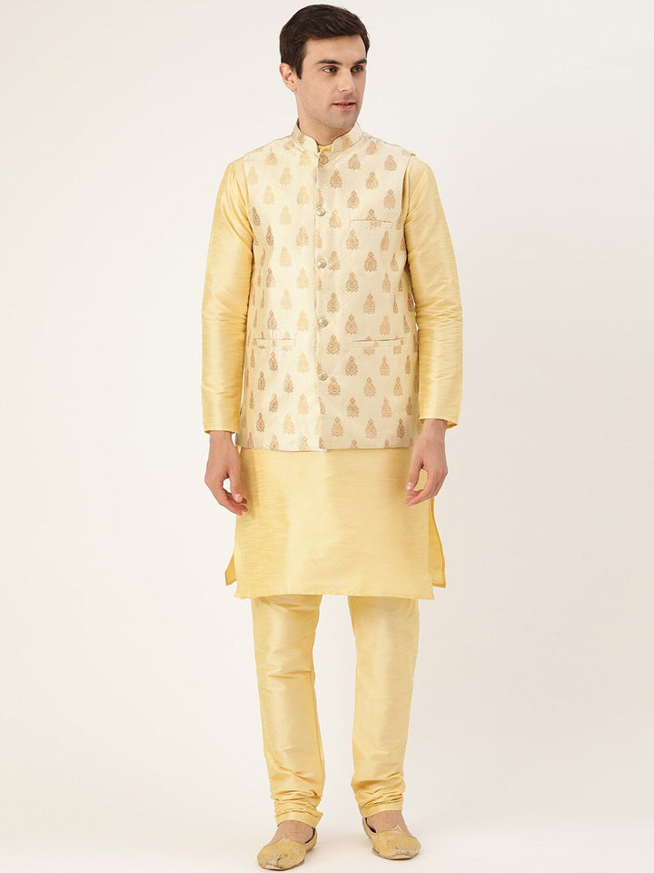 SOJANYA Mandarin Collar Regular Kurta With Pyjamas & Nehru Jacket