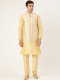 SOJANYA Mandarin Collar Regular Kurta With Pyjamas & Nehru Jacket