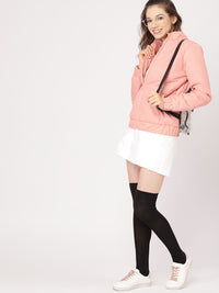 DressBerry Women Pink Solid Padded Jacket