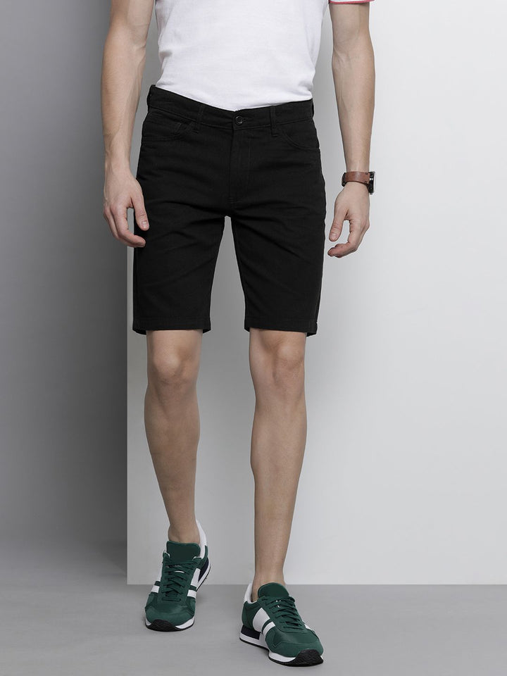 The Indian Garage Co Men Black Slim Fit Chino Shorts