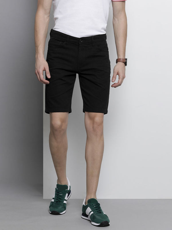 The Indian Garage Co Men Black Slim Fit Chino Shorts