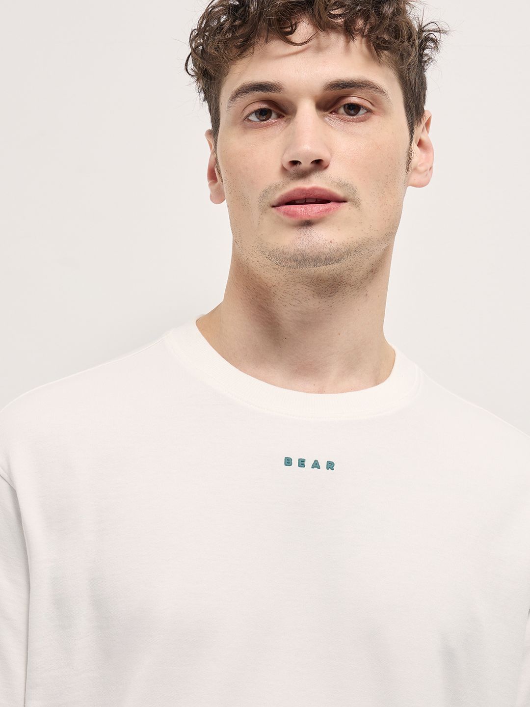 THE BEAR HOUSE Men Graphic Printed Round Neck Cotton Oversized T-shirt