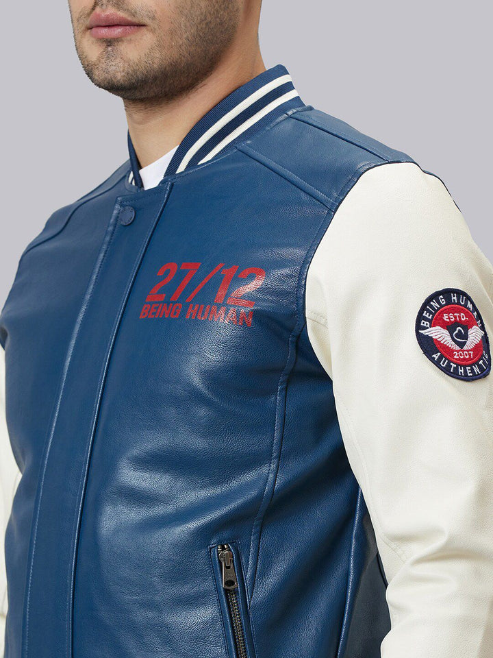 Being Human Typography Printed Cotton Varsity Jacket