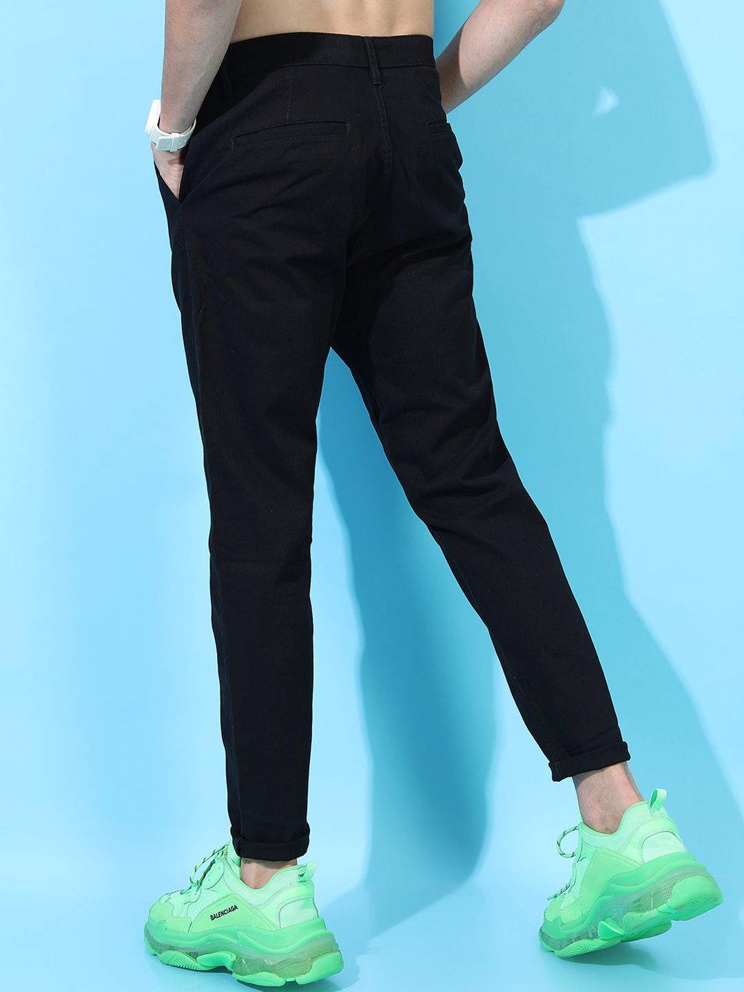 HIGHLANDER Men Black Tapered Fit Chinos